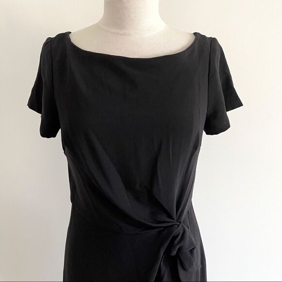 JS Collection Black Cap Sleeve Waist Black Dress - Picture 2 of 9